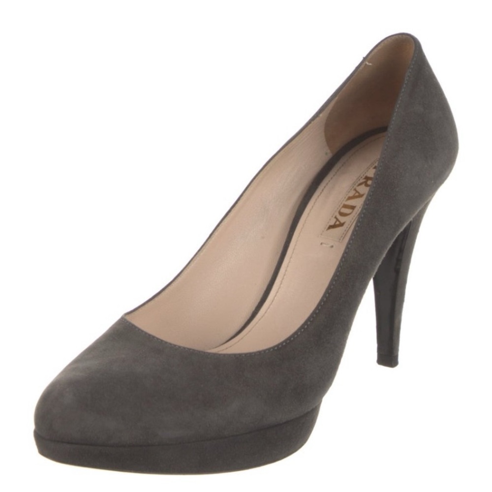 Prada Women's Gray Suede Pumps